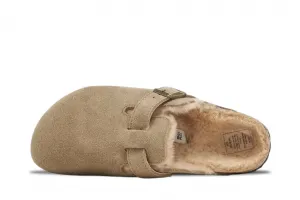 Birkenstock Boston Shearling Suede Leather W "Taupe" (1028299)