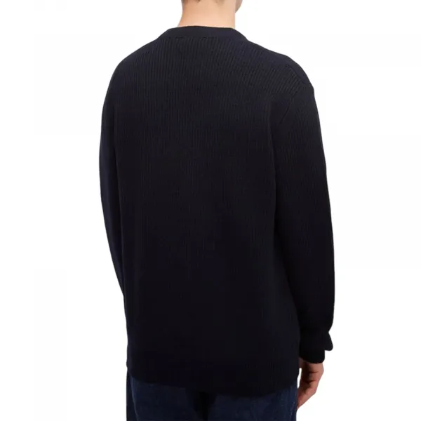 Norse Projects Loki Wool Cotton Rib Cardigan "Dark Navy" (N45-0618-7004)