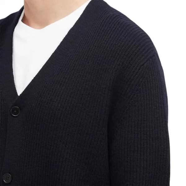 Norse Projects Loki Wool Cotton Rib Cardigan "Dark Navy" (N45-0618-7004)