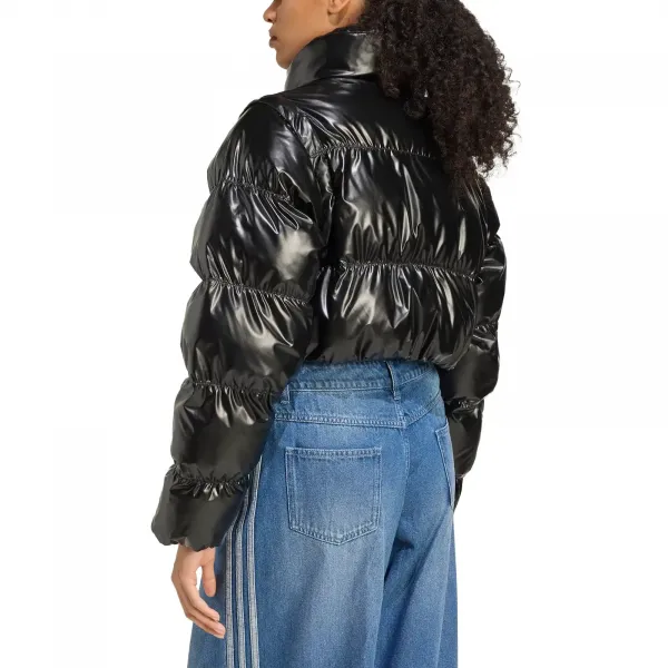 adidas Essentials Glossy 2-in-1 Cropped Jacket "Black" (JX2988)