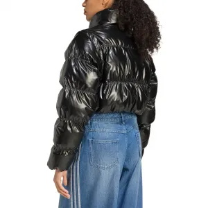 adidas Essentials Glossy 2-in-1 Cropped Jacket "Black" (JX2988)