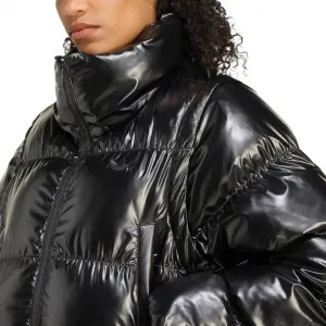 adidas Essentials Glossy 2-in-1 Cropped Jacket "Black" (JX2988)