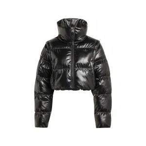 adidas Essentials Glossy 2-in-1 Cropped Jacket "Black" (JX2988)