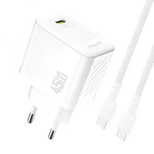 Dudao A28C nabíjačka + USB-C kábel, 45W, GaN, biela