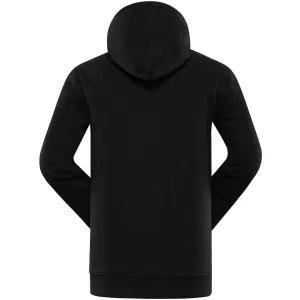 NAX AZER Pánska bavlnená mikina s kapucňou, čierna, veľkosť