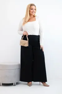 Plus size nohavice s širokými nohavicami