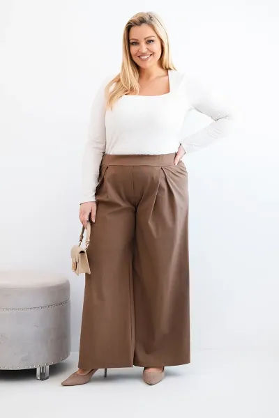 Plus size nohavice s širokými nohavicami