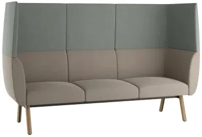 LD SEATING Dizajnové trojkreslo NIDO NI-K3-H-D, vysoké operadlo