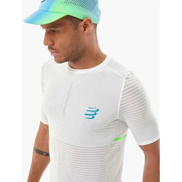 Compressport RACING SS TSHIRT M Pánske bežecké tričko, biela, veľkosť