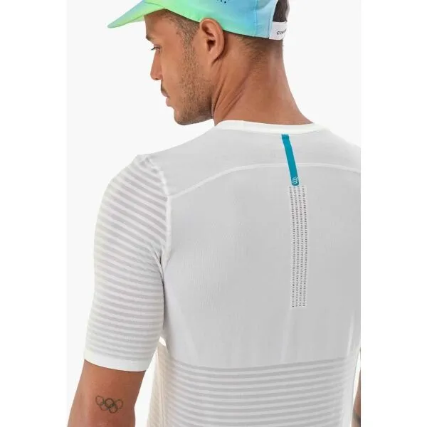 Compressport RACING SS TSHIRT M Pánske bežecké tričko, biela, veľkosť