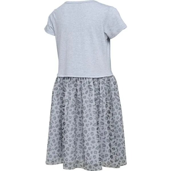 Lewro HARRIET Pohodlné dievčenské šaty s tylovou sukňou, sivá, veľkosť 116-122