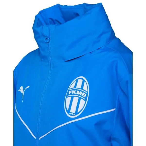 Puma TEAMRISE ALL WEATHER JACKET JR - FK MLADÁ BOLESLAV Detská športová vetrovka, modrá, veľkosť