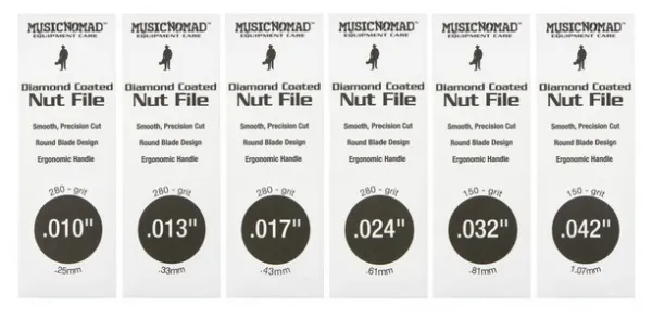Music Nomad Electric Guitar Diamond Coated Nut File Set Super Light St