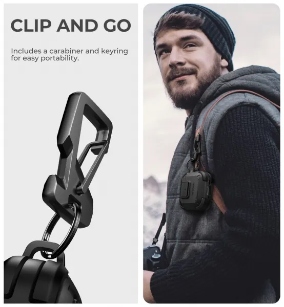 Dexnor odolné puzdro, Apple AirPods 4, čierne