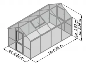 Záhradný skleník KGT Iris IV 4,3 x 2,3 m, zelená