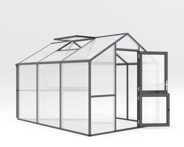 Záhradný skleník KGT Iris III 3,2 x 2,3 m, antracit/sivá