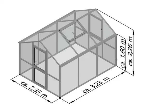 Záhradný skleník KGT Iris III 3,2 x 2,3 m, zelená