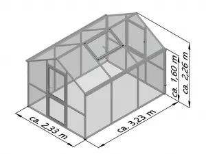 Záhradný skleník KGT Iris III 3,2 x 2,3 m, zelená
