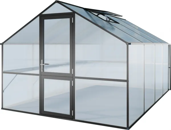 Záhradný skleník KGT Orchidee IV 4,3 x 3 m, antracit/sivá