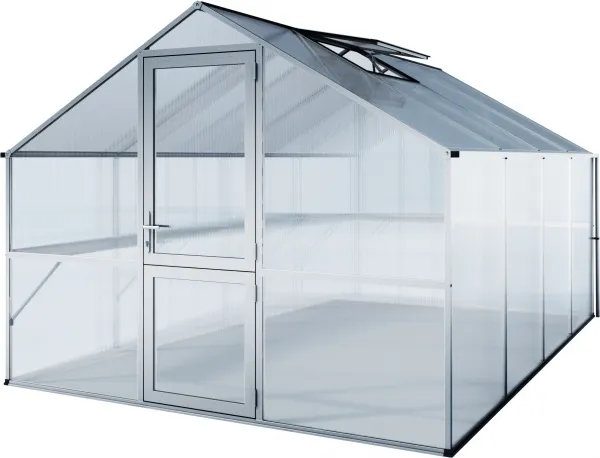 Záhradný skleník KGT Orchidee IV 4,3 x 3 m, sivá hliník