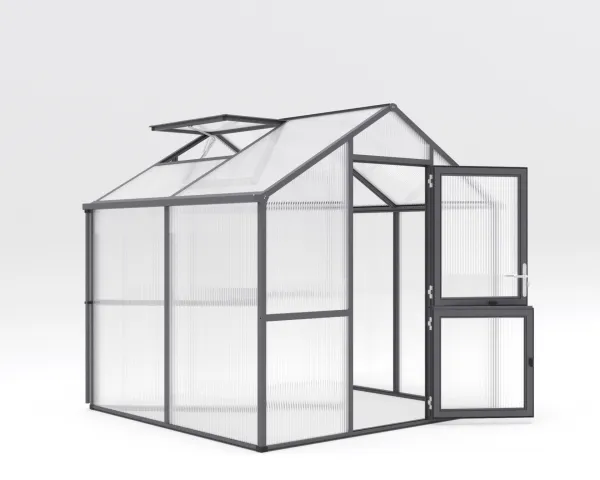 Záhradný skleník KGT Iris II 2,2 x 2,3 m, antracit/sivá