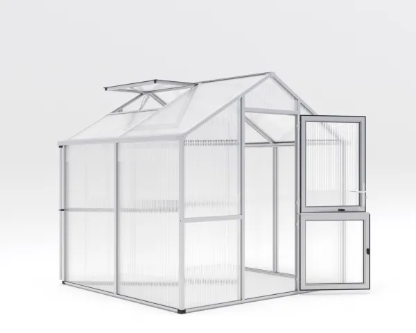 Záhradný skleník KGT Iris II 2,2 x 2,3 m, sivá hliník