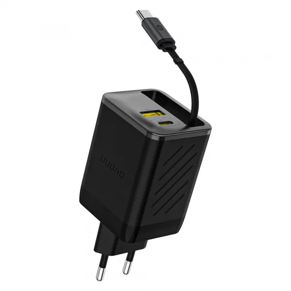 DUDAO A67EU GaN 67W Sieťová nabíjačka s káblom USB-C čierna