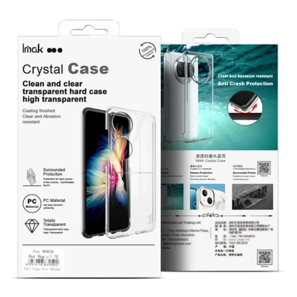 IMAK WING II Ochranný kryt pre ZTE Nubia Flip 2 5G priehľadný