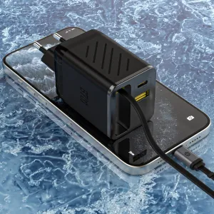 DUDAO A67EU GaN 67W Sieťová nabíjačka s káblom USB-C čierna