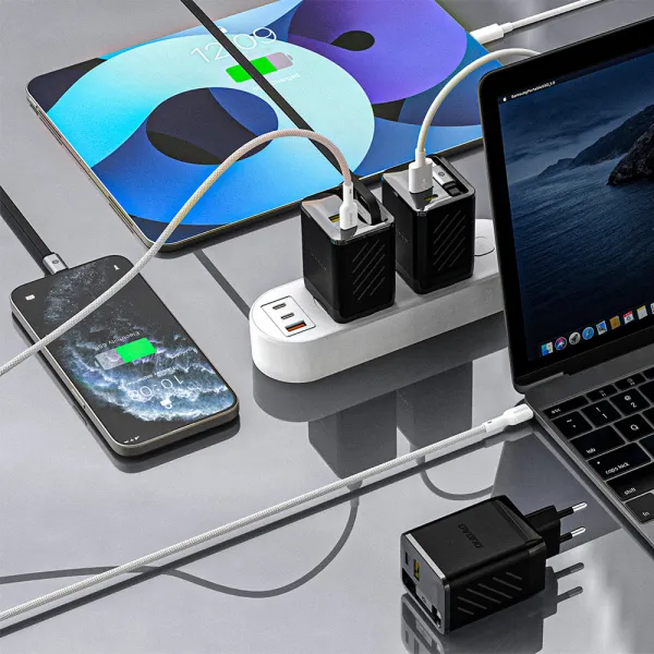 DUDAO A67EU GaN 67W Sieťová nabíjačka s káblom USB-C čierna
