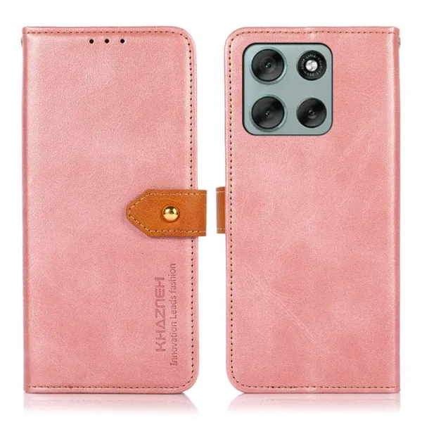 KHAZNEH DUAL-COLOR Peňaženkový kryt pre Motorola Moto G86 Power 5G ružový