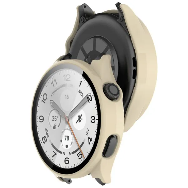 PC FULL COVER Plastový kryt so sklom pre Xiaomi Watch 5 IVORY WHITE