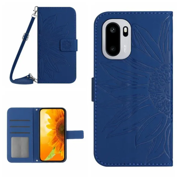ART SUNFLOWER Peňaženkový kryt so šnúrkou pre OnePlus 15R svetlomodrý