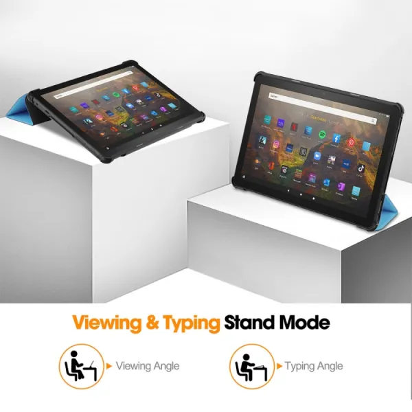 ENKAY LEATHER Zaklápací kryt pre Amazon Fire HD 10 (2023) šedý