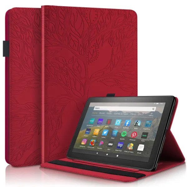 ART TREE Zaklápací obal pre Amazon Fire HD 10 (2023) červený