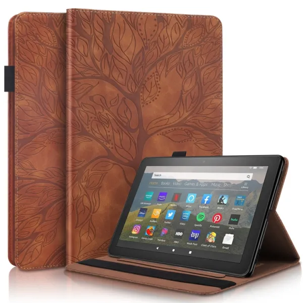 ART TREE Zaklápací obal pre Amazon Fire HD 10 (2023) hnedý