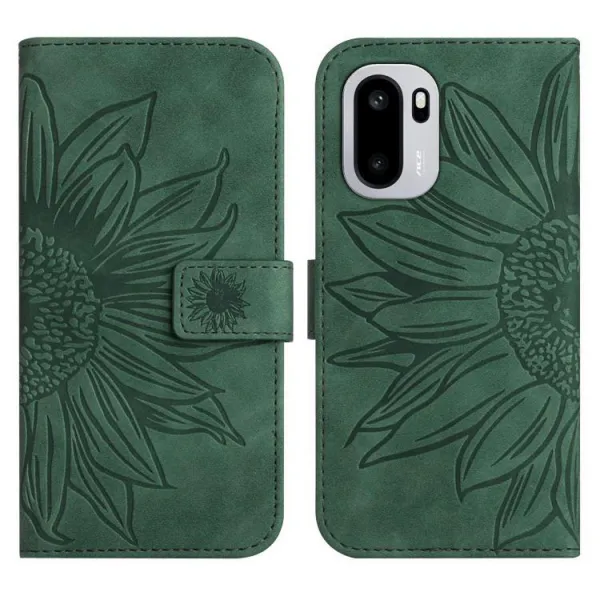 ART SUNFLOWER Peňaženkový kryt so šnúrkou pre OnePlus 15R zelený
