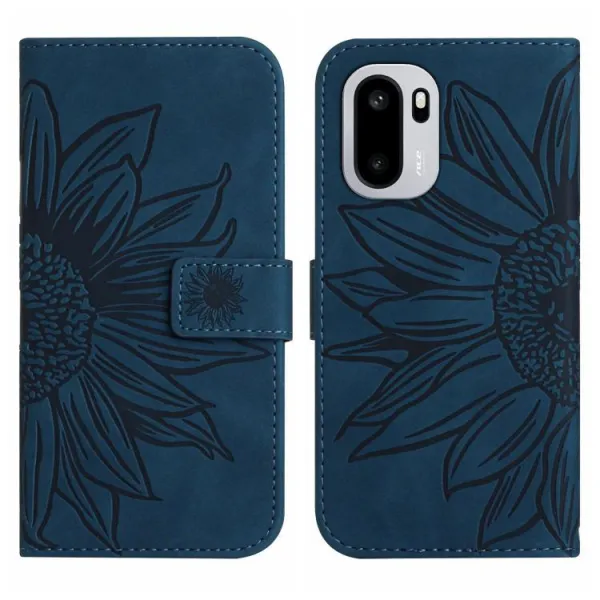 ART SUNFLOWER Peňaženkový kryt so šnúrkou pre OnePlus 15R tmavomodrý