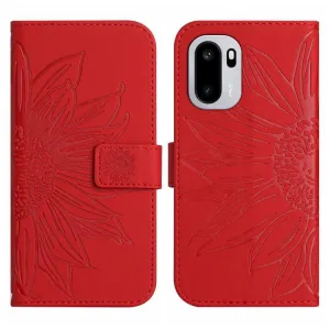 ART SUNFLOWER Peňaženkový kryt so šnúrkou pre OnePlus 15R červený
