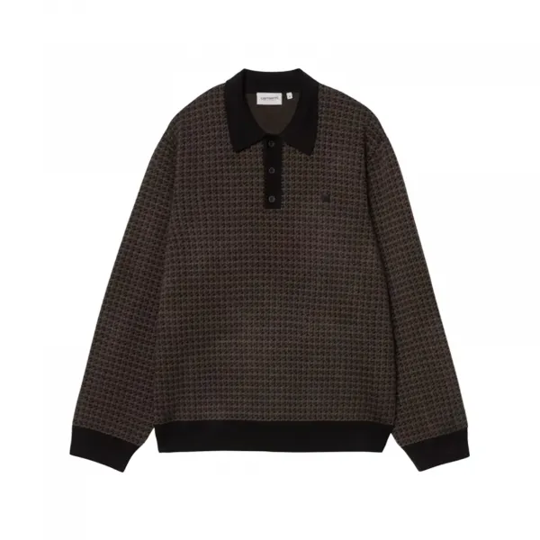 Carhartt WIP L/S Lowis Polo "Lowis Houndstooth Vitola Heather" (I035395-35MXX)