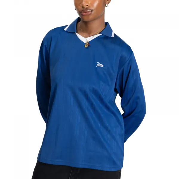Patta Jacquard Striped Long Sleeve Jersey "Monaco Blue" (4550-313-0003-207)