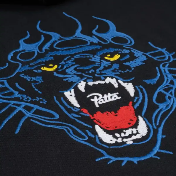 Patta Embroidered Fire Panther Hooded Sweater "Black" (2050-325-0026-001)