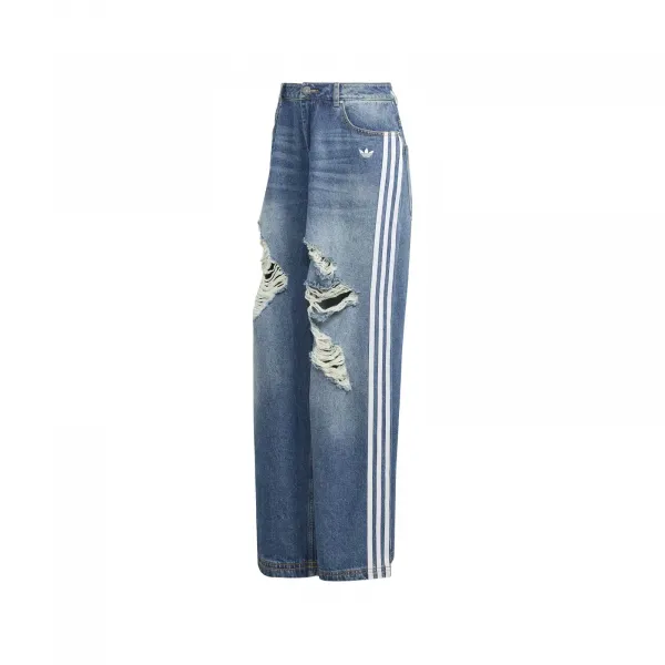 adidas Loose Denim Destressed Pants W "Medium Blue Denim" (KE3300)