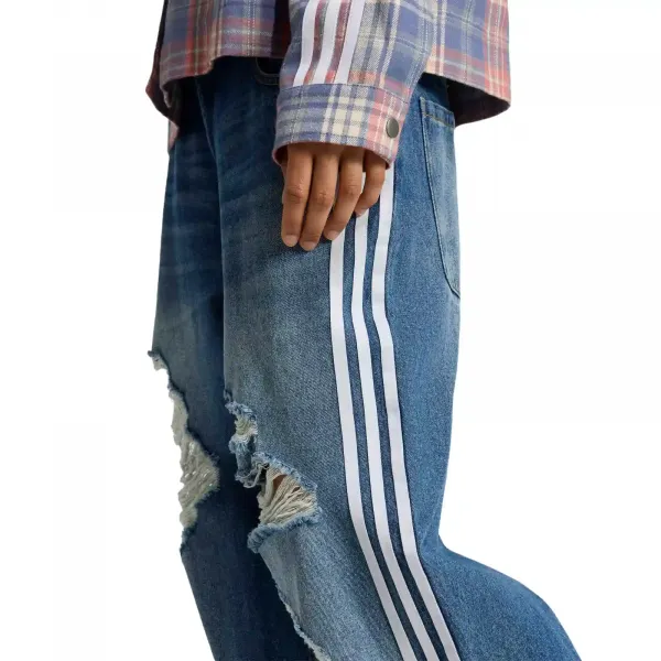 adidas Loose Denim Destressed Pants W "Medium Blue Denim" (KE3300)
