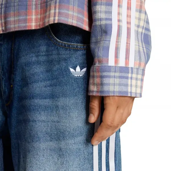 adidas Loose Denim Destressed Pants W "Medium Blue Denim" (KE3300)