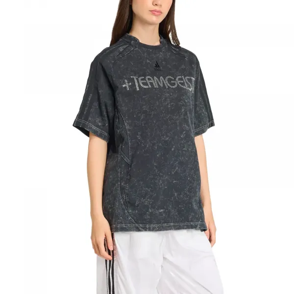 adidas Adilenium Season 4 Teamgeist Washed Rhinestone Tee W "Black" (KF3113)