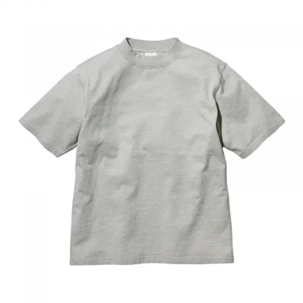 Snow Peak Recycled Cotton Heay Mockneck T-Shirt "Melange Grey" (TS-22SU402R-MG)