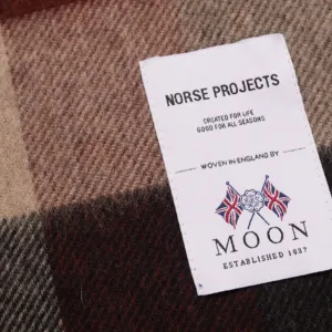 Norse Projects Norse Moon Merino Lambswool Checked Scarf "Espresso" (N83-0022-2022)