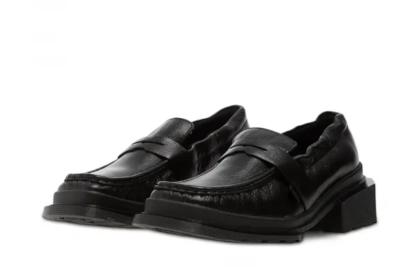 Dr. Martens Maybole Square Toe Ruched Leather Loafers W "Black" (DM42063001)