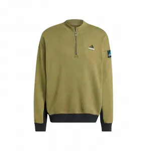 adidas Equipment Blocked Half-Zip Hoodie "Focus Olive" (JX1464)